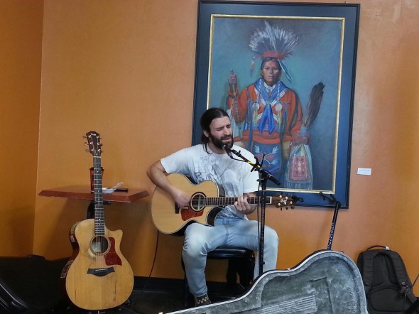 Musician Dustin Prinz played Bean and Leaves on March 24th. 