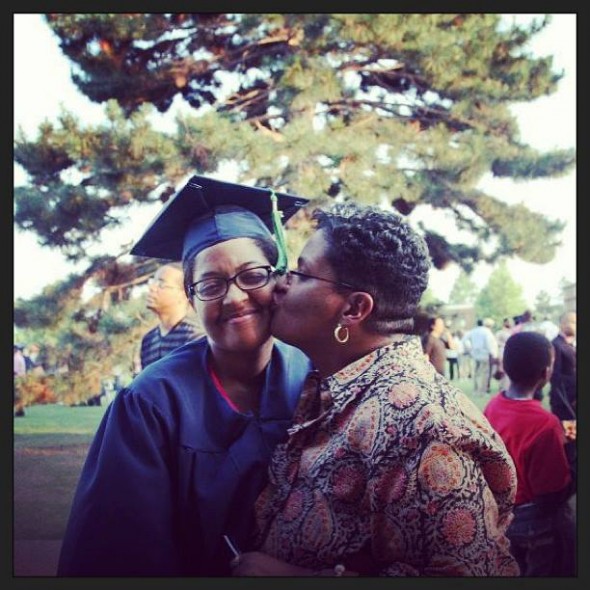 My mother and I at my graduation last year.