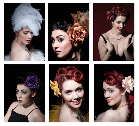 On the Incorrigable Dames' website you'll find bows, flowers, and more! Naturally when you cater to pretty ladies, you'll find no shortage of models either. 